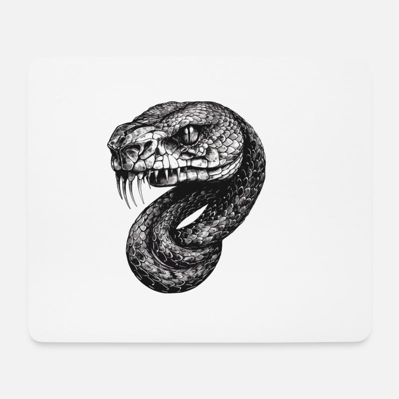 Snake - Mousepad (Querformat) - Weiß