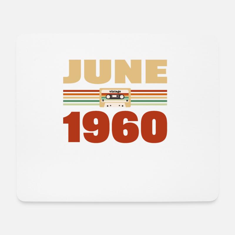 63. Geburtstag Juni Jahrgang 1960 Geschenkidee - Mousepad (Querformat) - Weiß