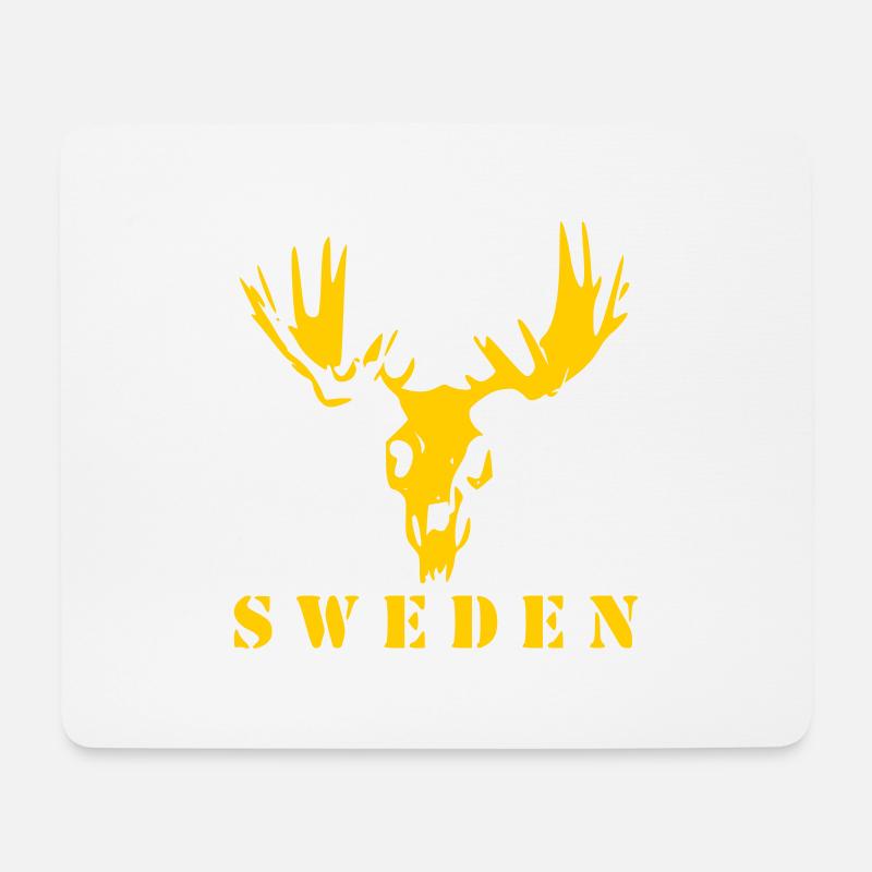 Elchschädel Schweden - Mousepad (Querformat) - Weiß