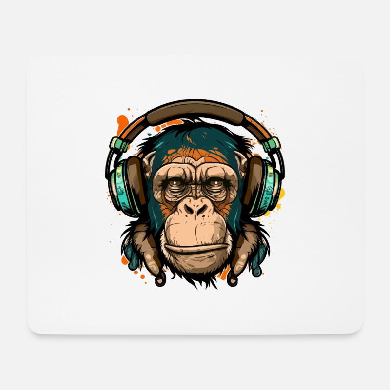 Monkey Music - Mouse Pad (horizontal) - white
