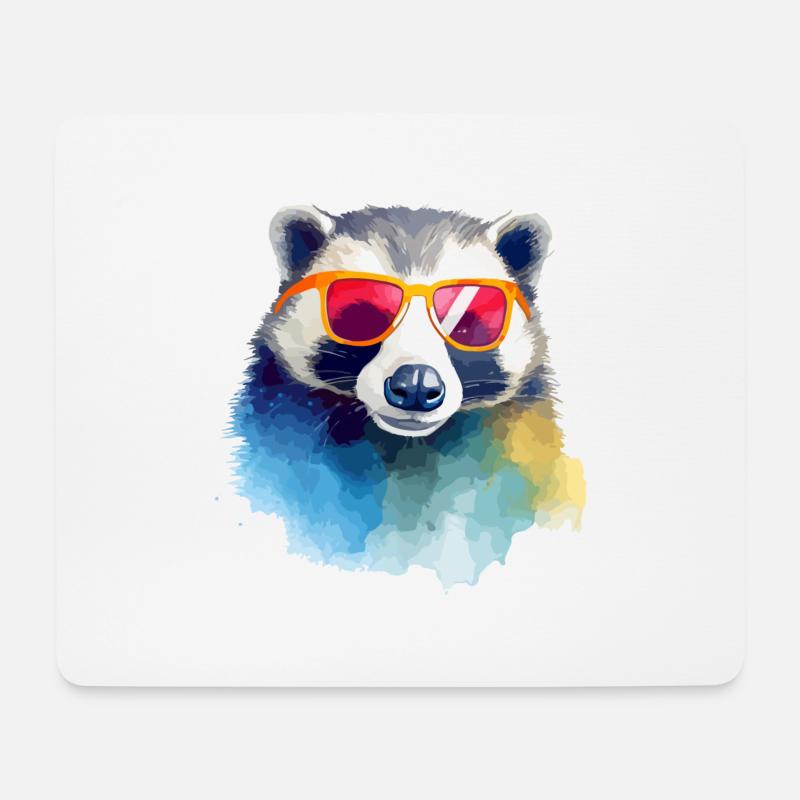 Keke der Dachs - Mousepad (Querformat) - Weiß