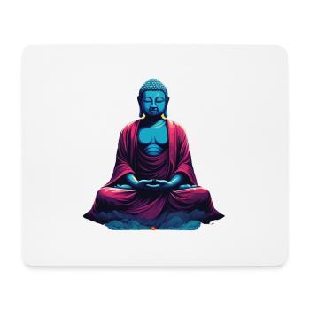 Bouddha bleu dans la méditation contemplation dualité - Tapis de souris (format paysage) - blanc - Devant