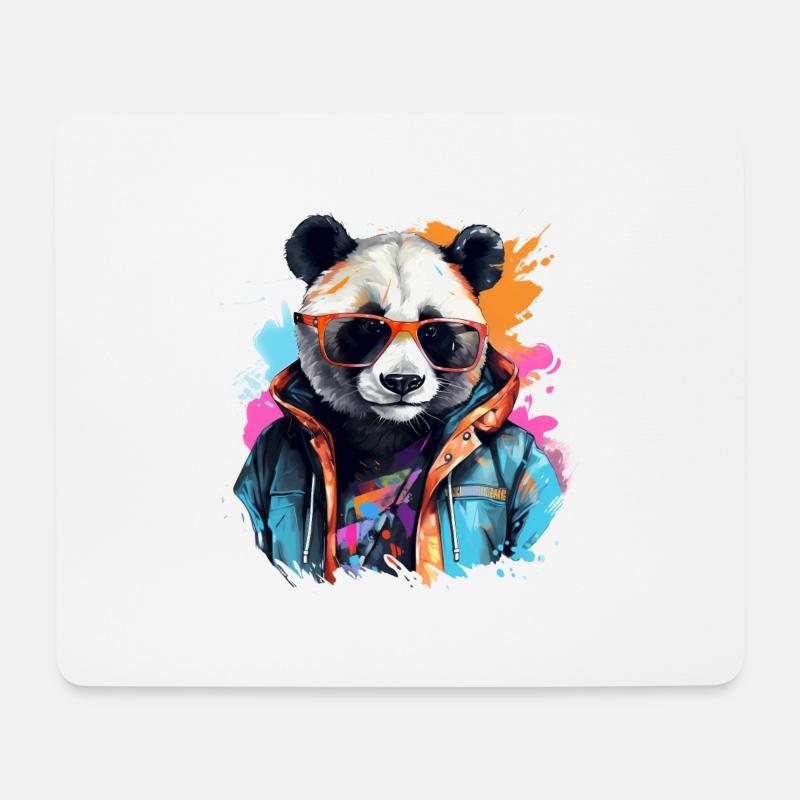 Rogue Panda. Design im Graffiti-Stil. - Mousepad (Querformat) - Weiß