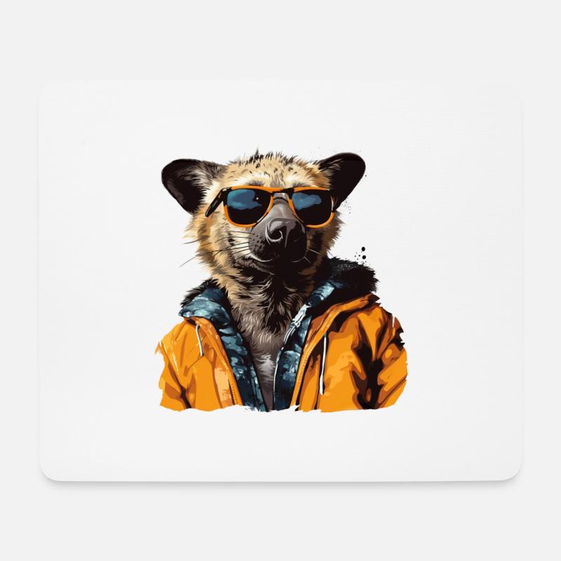 Gefleckte Hyäne im Streetstyle | Hyänen-Liebhaber - Mousepad (Querformat) - Weiß