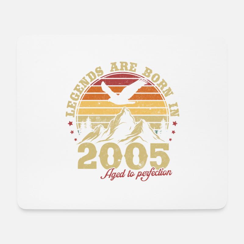 Jahrgang 2005 Vintage Geschenk Geburtstag Retro - Mousepad (Querformat) - Weiß