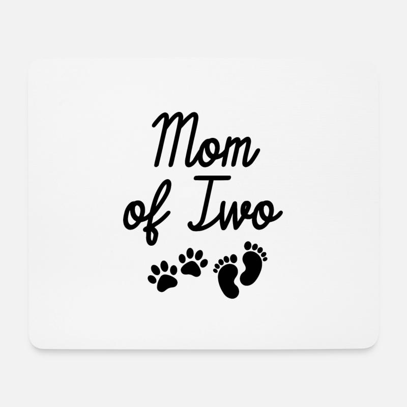 Mom of two -Furmom - Mousepad (Querformat) - Weiß