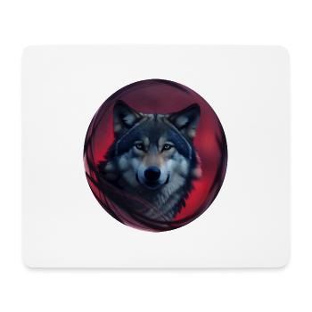loup - Tapis de souris (format paysage) - blanc - Devant
