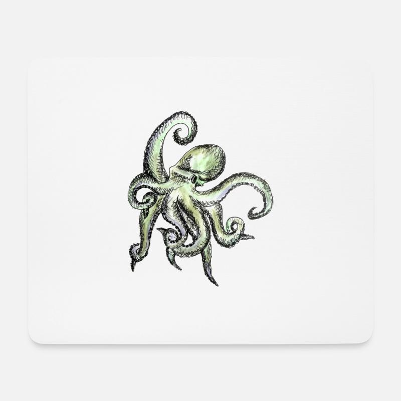 oktopus - Mousepad (Querformat) - Weiß