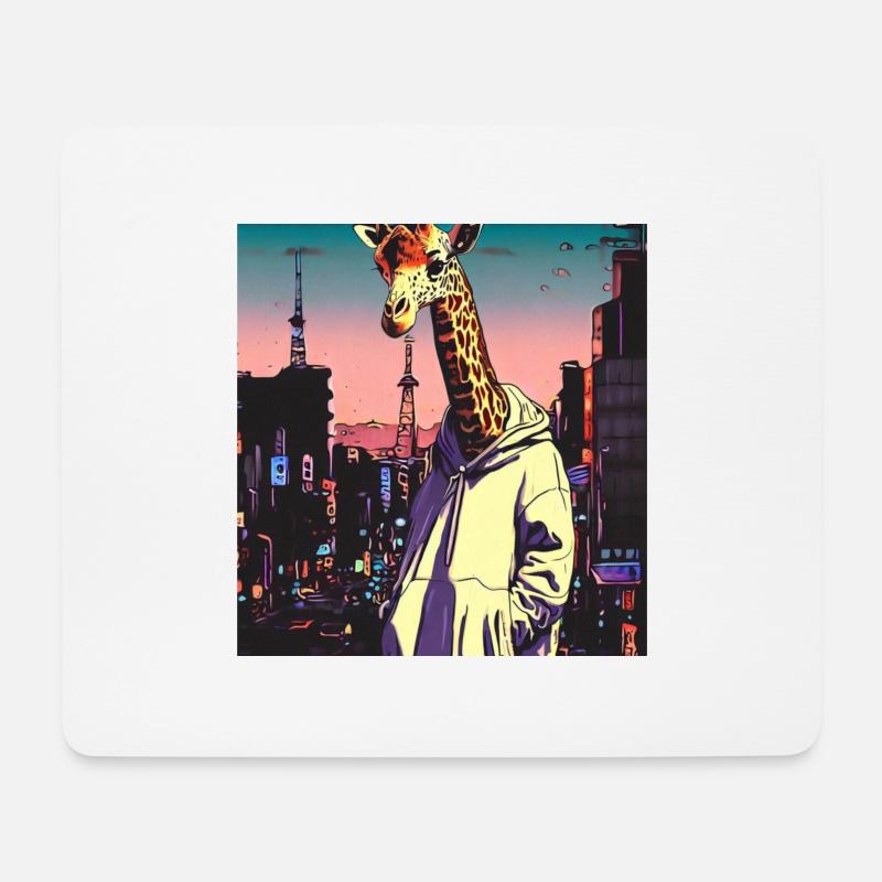 Giraffe Japanisch Japan - Mousepad (Querformat) - Weiß
