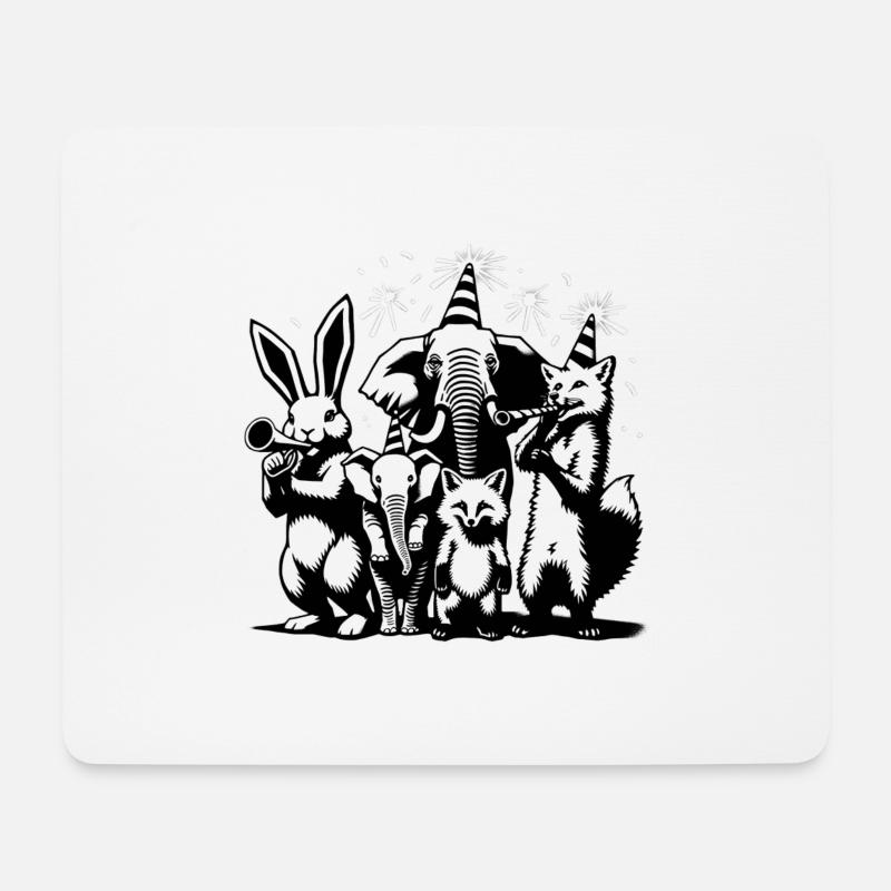 Party Volk Feier | Partytiere - Mousepad (Querformat) - Weiß