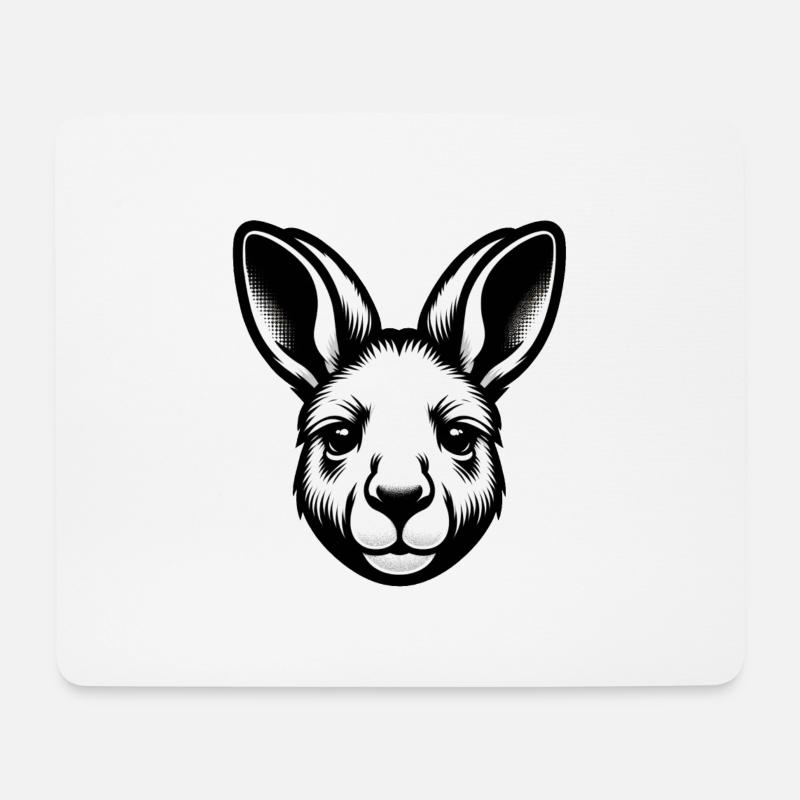 Känguru - Mousepad (Querformat) - Weiß