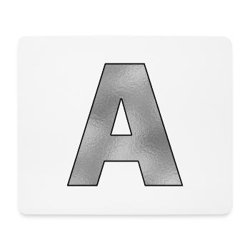 Letter A Silver - Mouse Pad (horizontal) - white - Front