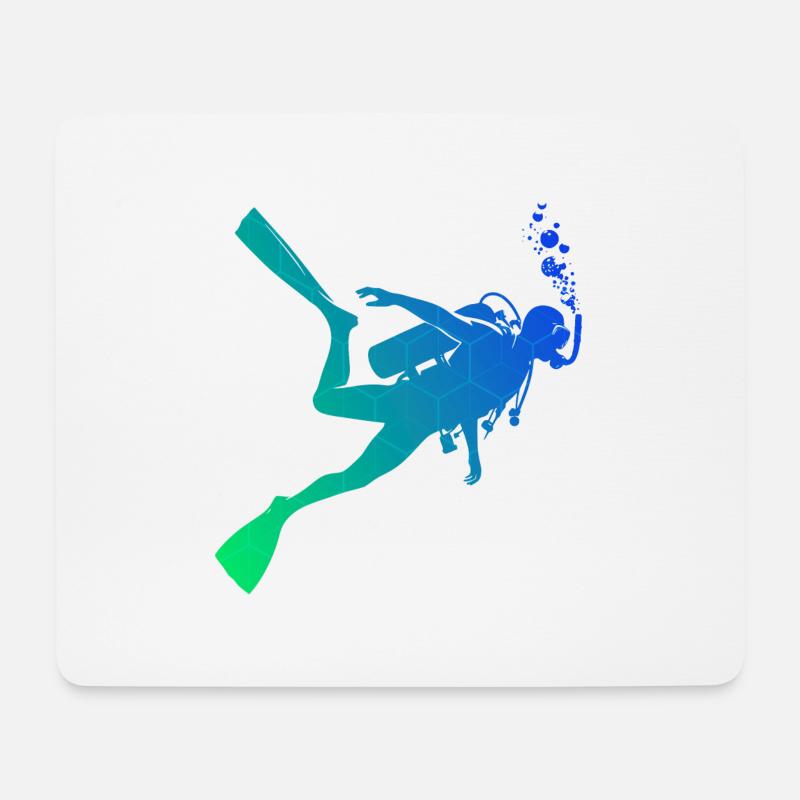 Scuba Diver Herren Taucher Damen Diver - Mousepad (Querformat) - Weiß