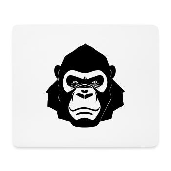 Harter Gorilla im Cartoon Stil - Mousepad (Querformat) - Weiß - Vorne