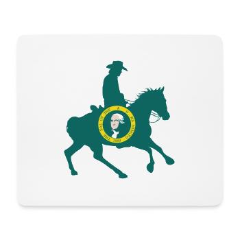 Flagge des Bundesstaates Washington Cowboy - Mousepad (Querformat) - Weiß - Vorne