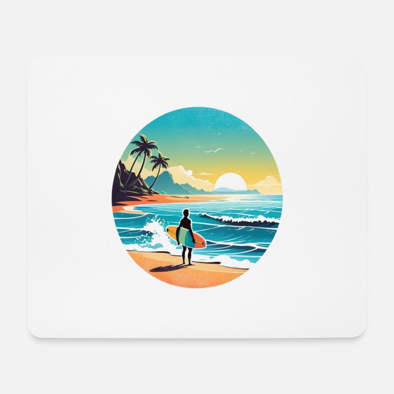 Strandurlaub Sonne Meer - Mousepad (Querformat) - Weiß