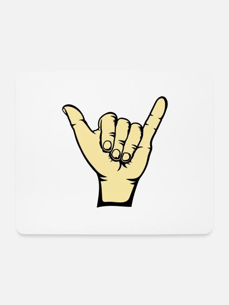 Surfen Symbol Hand - Mousepad (Querformat) - Weiß