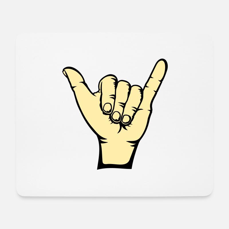 Surfen Symbol Hand - Mousepad (Querformat) - Weiß