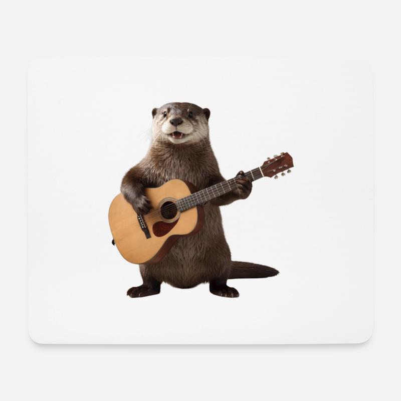 Und täglich grüßt das Murmeltier Otter Gitarre - Mousepad (Querformat) - Weiß