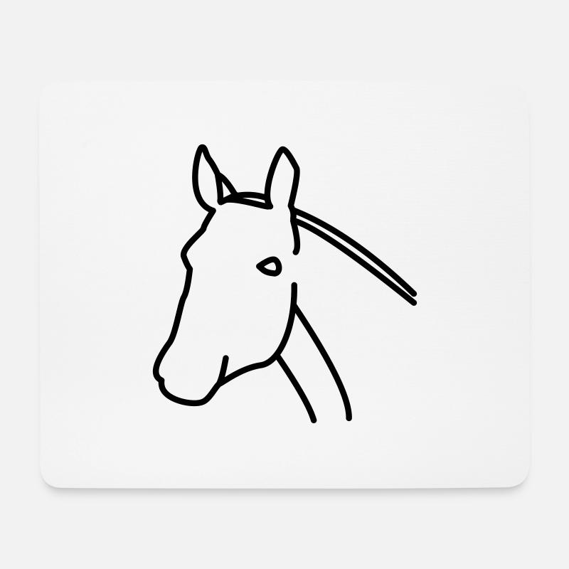 Pferd - Mousepad (Querformat) - Weiß