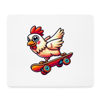 Huhn Henne Hahn Skateboard Skater Skateboarder - Mousepad (Querformat) - Weiß - Vorne