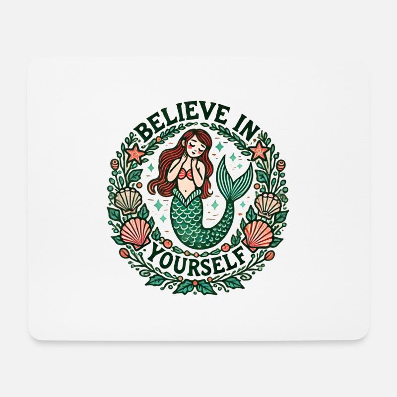 Glaub an dich selbst Meerjungfrau - Mousepad (Querformat) - Weiß