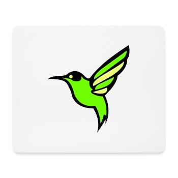 Silhouette d'oiseau colibri - Tapis de souris (format paysage) - blanc - Devant