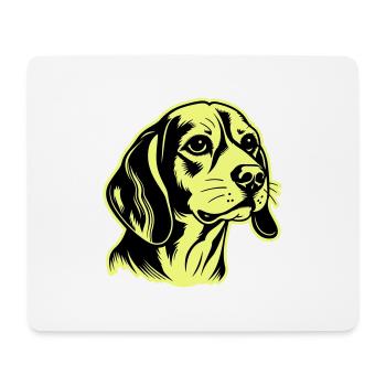 Beagle Hund Kopf - Mousepad (Querformat) - Weiß - Vorne