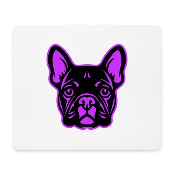 French Bulldog Dog Head - Mouse Pad (horizontal) - white - Front