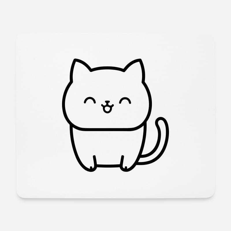 Katze - Mousepad (Querformat) - Weiß