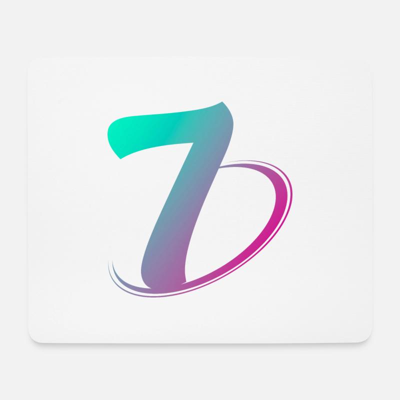 Numéro 7 multicolore - Tapis de souris (format paysage) - blanc