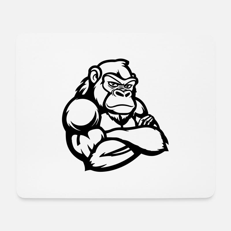 Gorilla Comic - Mousepad (Querformat) - Weiß