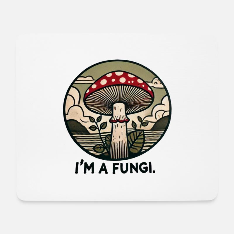 Pilze - Mousepad (Querformat) - Weiß