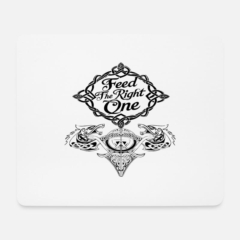 Keltischer Doppelwolf - Mousepad (Querformat) - Weiß