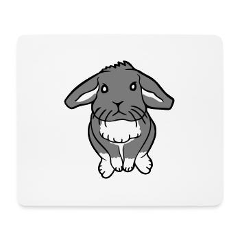Bunny rabbit bunny rodent sits cute high - Mouse Pad (horizontal) - white - Front