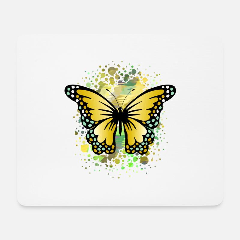Papillon - Tapis de souris (format paysage) - blanc