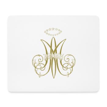 Catholique traditionnelle Vierge Marie Auspice Maria - Tapis de souris (format paysage) - blanc - Devant