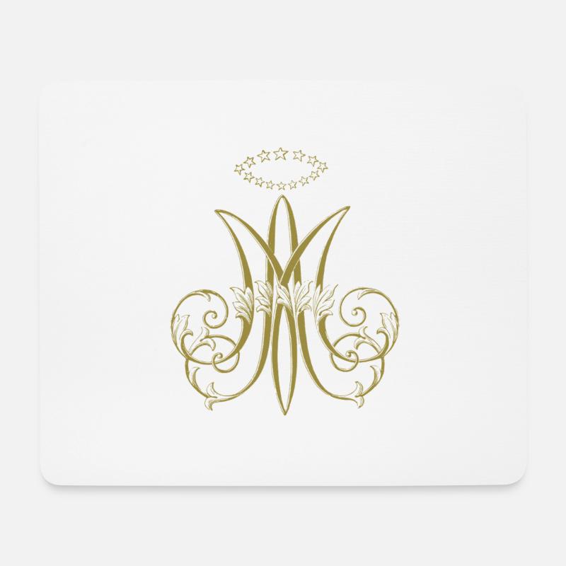 Traditional Catholic Virgin Mary Auspice Maria - Mouse Pad (horizontal) - white