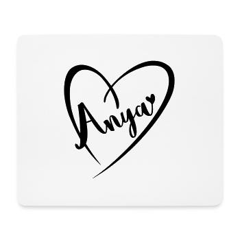 Anya surname first name in heart frame - Mouse Pad (horizontal) - white - Front