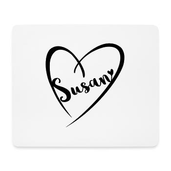 Susan Name Vorname im Herzrahmen - Mousepad (Querformat) - Weiß - Vorne