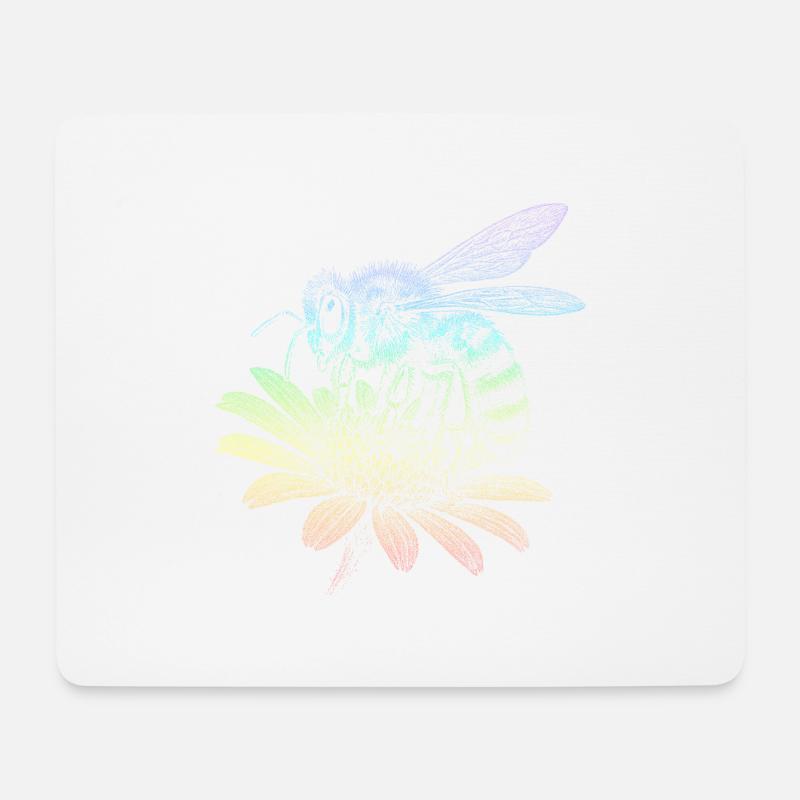 Honigbiene - Mousepad (Querformat) - Weiß