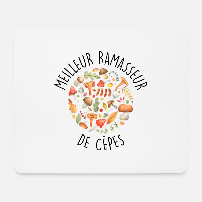Steinpilz-Pilz-Sammler - Mousepad (Querformat) - Weiß