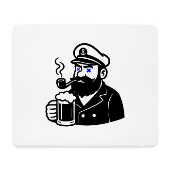 Capitaine Bière - Tapis de souris (format paysage) - blanc - Devant
