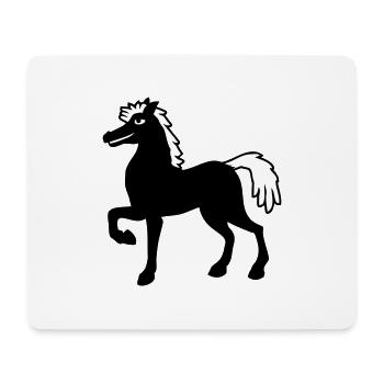 Cheval étalon cool fierté homme équitation cavalier hobby - Tapis de souris (format paysage) - blanc - Devant