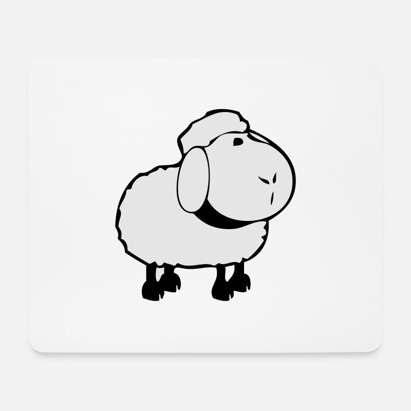 Schaf - Mousepad (Querformat) - Weiß