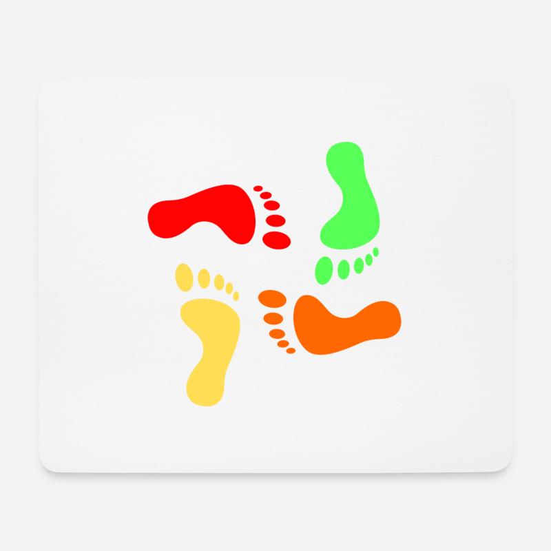 Fußspuren - Mousepad (Querformat) - Weiß