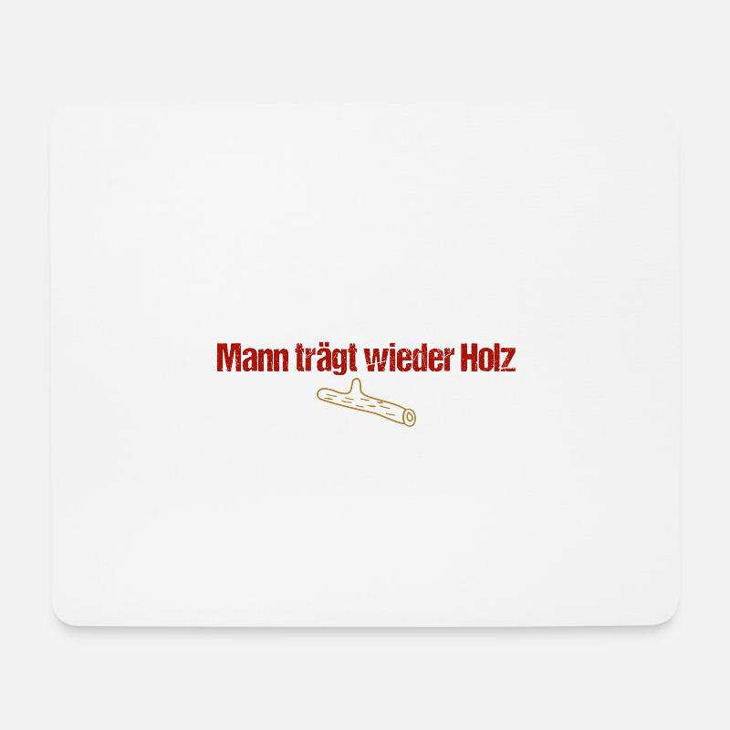 Mann trägt wieder Holz - Mousepad (Querformat) - Weiß