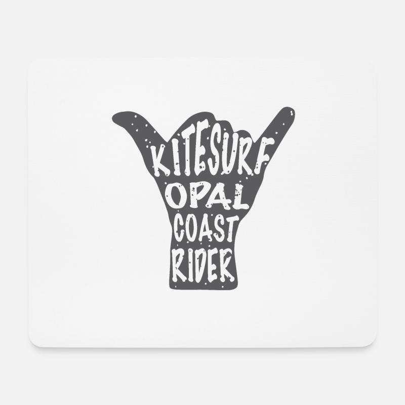 Opalküstenreiter - Kitesurfen - Mousepad (Querformat) - Weiß