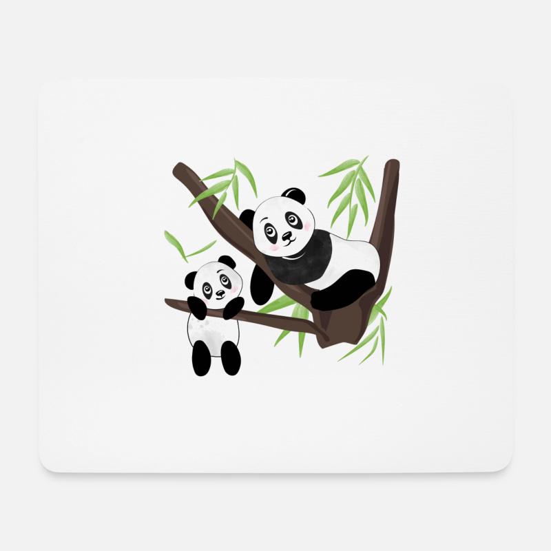 Panda - Mousepad (Querformat) - Weiß
