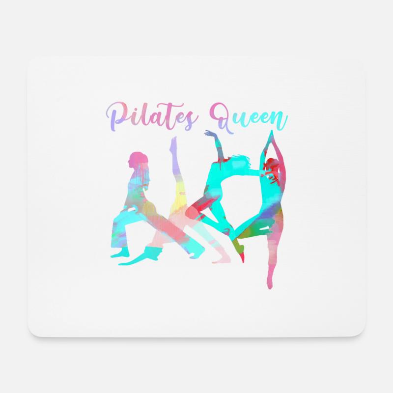 pilates queen,pilates,sport,yoga,aquarell,pastell - Mousepad (Querformat) - Weiß